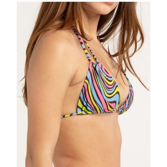 NWT Women's Full Tilt Wavy Double Triangle Bikini Top, Size XL - Picture 2 of 9